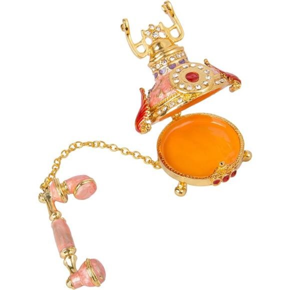 Vintage Style Telephone Shape Jewelry Trinket Box with Rich Enamel and Sparkling - Picture 3 of 6